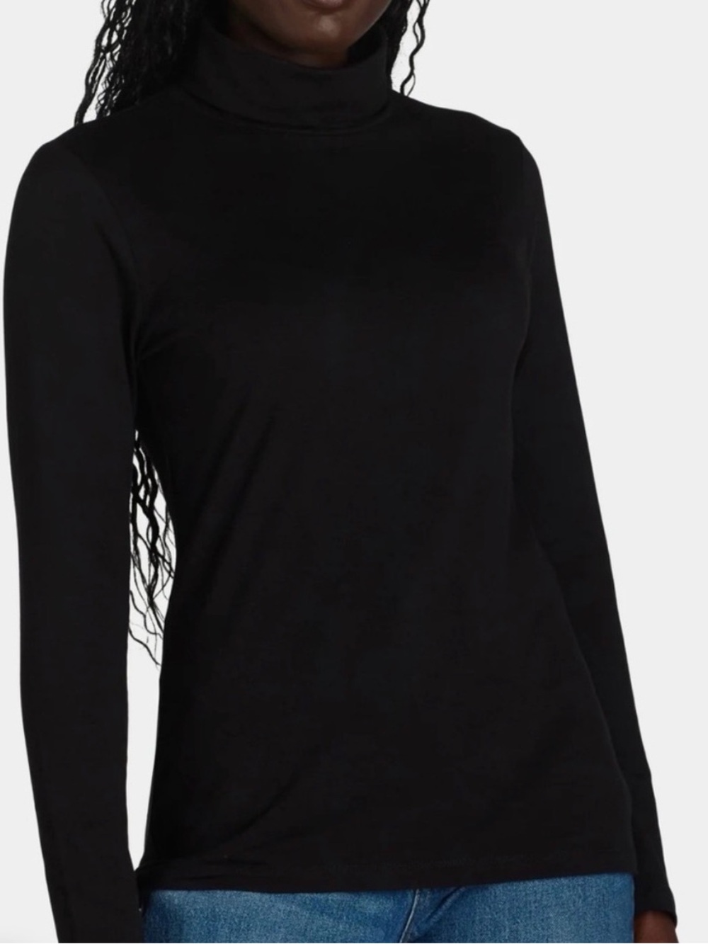 Classic Black Turtleneck Long Sleeve Top